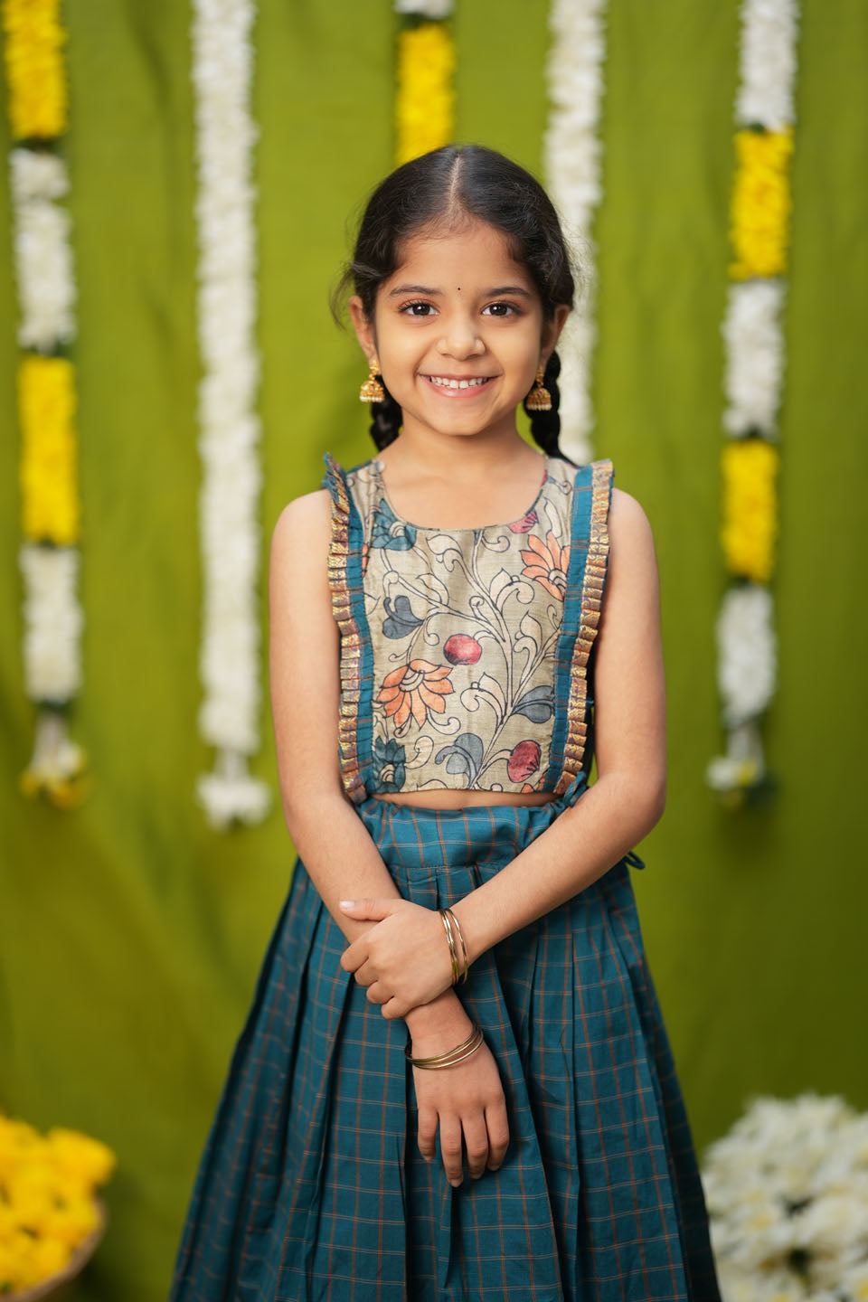 Akshara Teal Blue Lehenga Mini | Made to Order | SHOBITAM