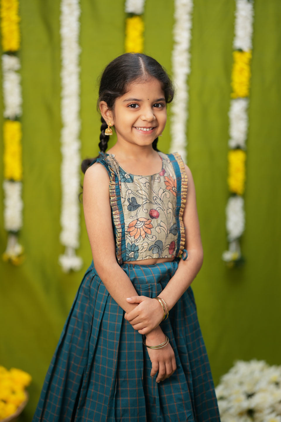 Akshara Teal Blue Lehenga Mini | Made to Order | SHOBITAM