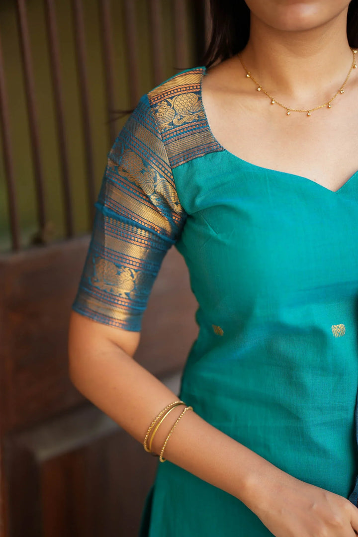 Madhuri Blue Kurti and Dupatta Set (Set of 2) |Made To Order