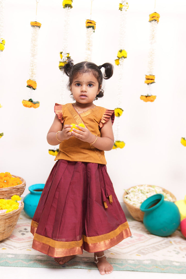 Shanmathi Maroon & Mustard Mini | Made To Order