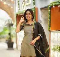 Radhi Grey Kurti and Dupatta (set of 2)