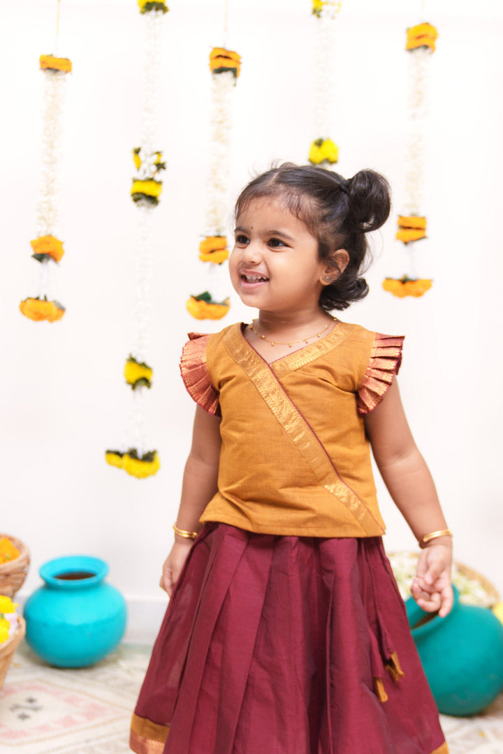 Shanmathi Maroon & Mustard Mini | Made To Order