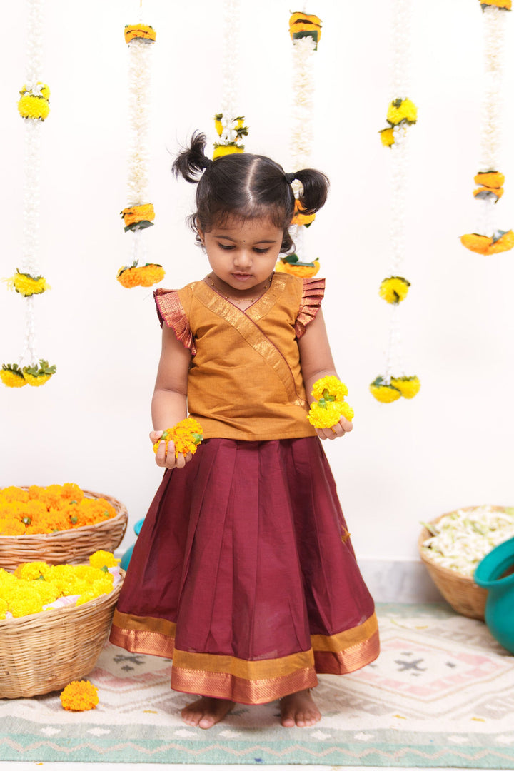 Shanmathi Maroon & Mustard Mini | Made To Order