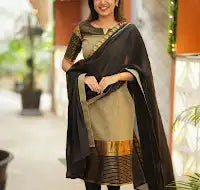 Radhi Grey Kurti and Dupatta (set of 2)