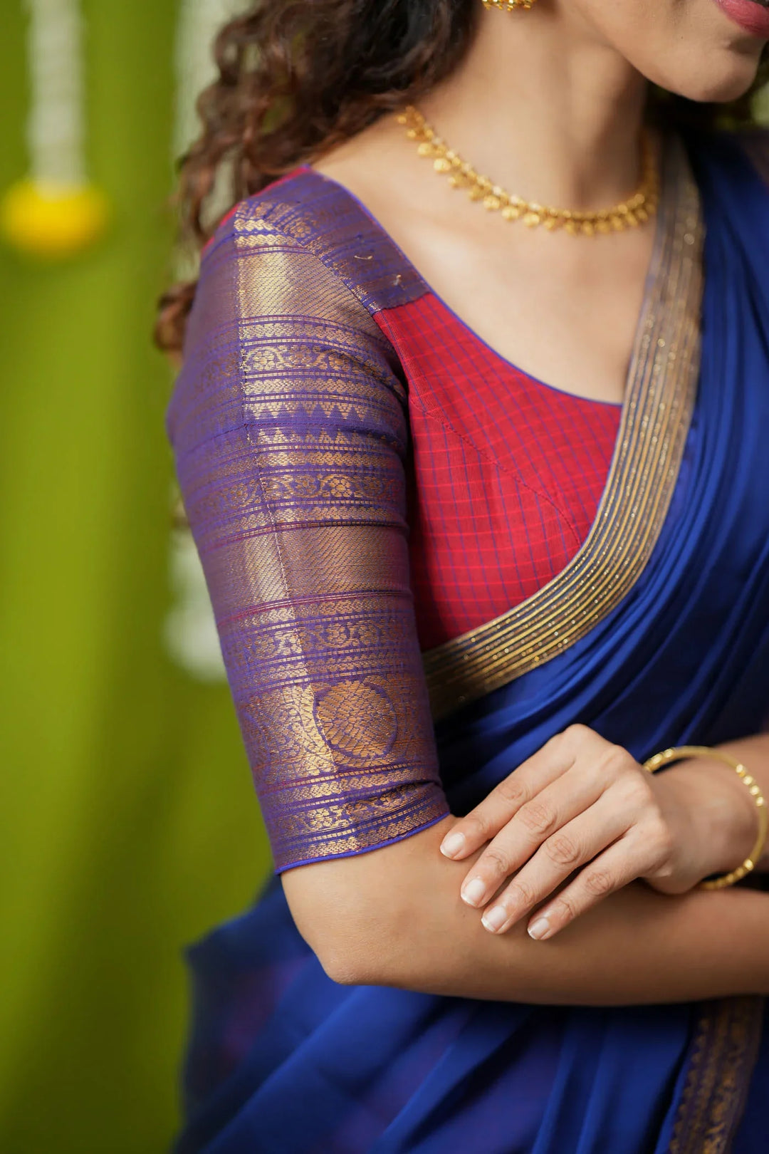 Esha Red check Halfsaree | Made To Order