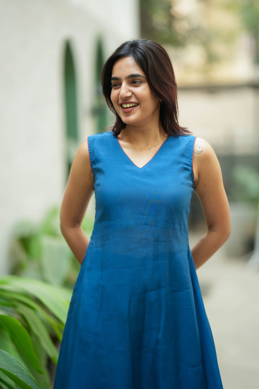 Nandhitha Teal Kurta Set ( Set of 2) | Made to Order | SHOBITAM