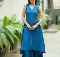 Nandhitha Teal Kurta and Pant Set ( Set of 2)