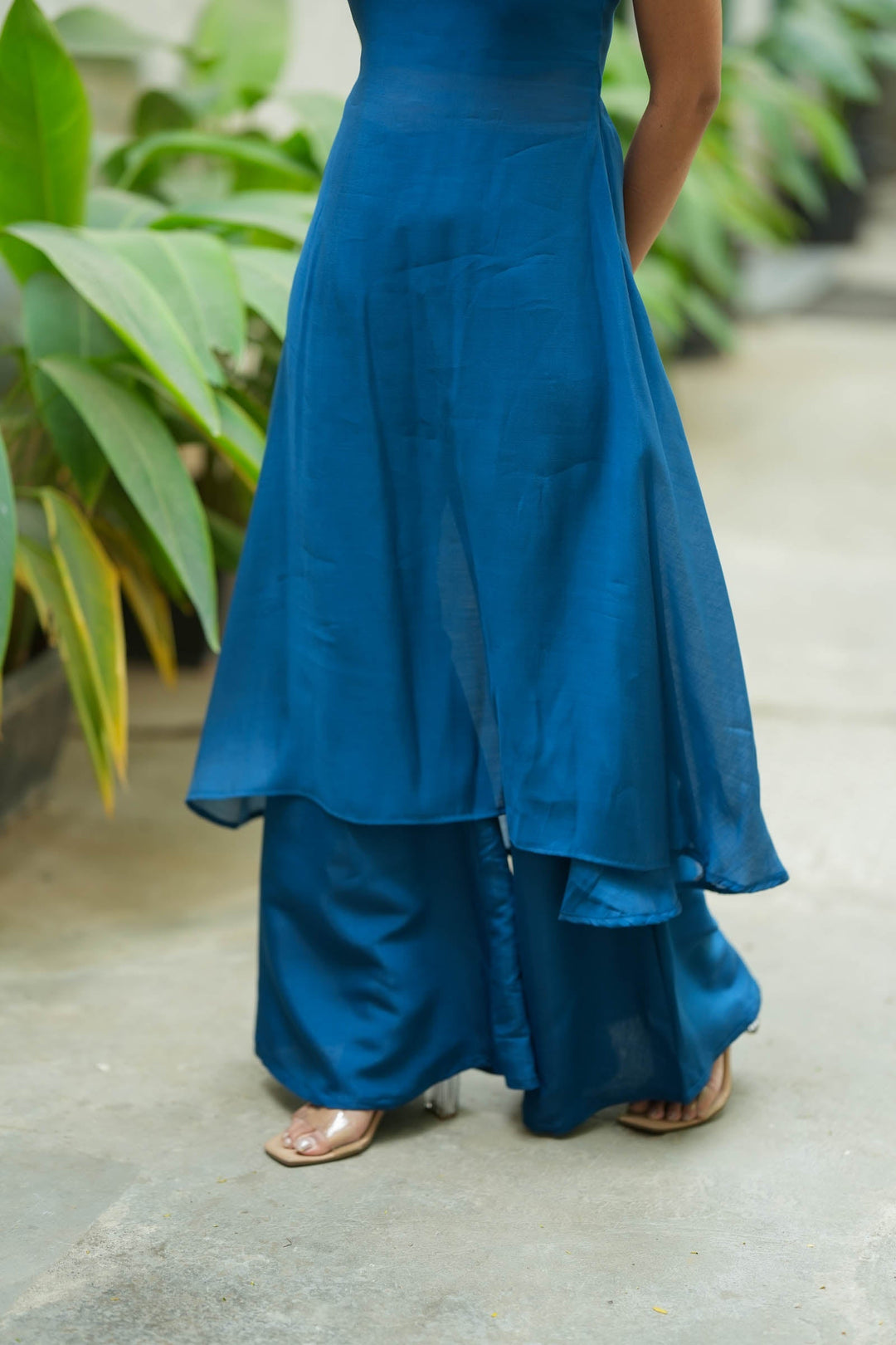 Nandhitha Teal Kurta Set ( Set of 2) | Made to Order | SHOBITAM