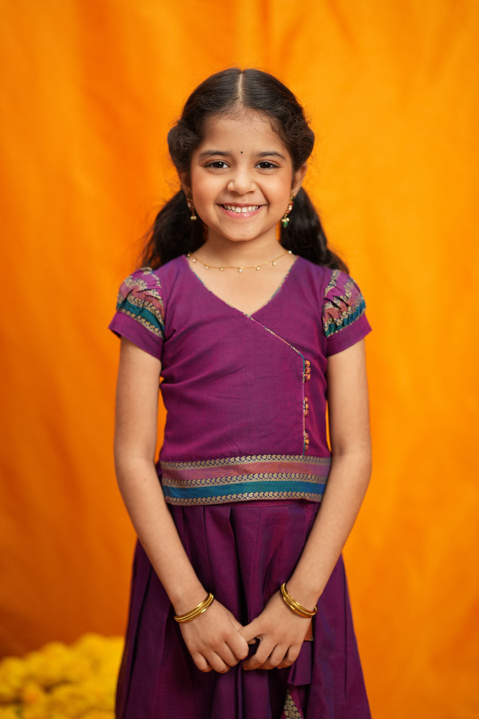 Vanika Magenta Handloom Kids Mini | Made to Order | SHOBITAM