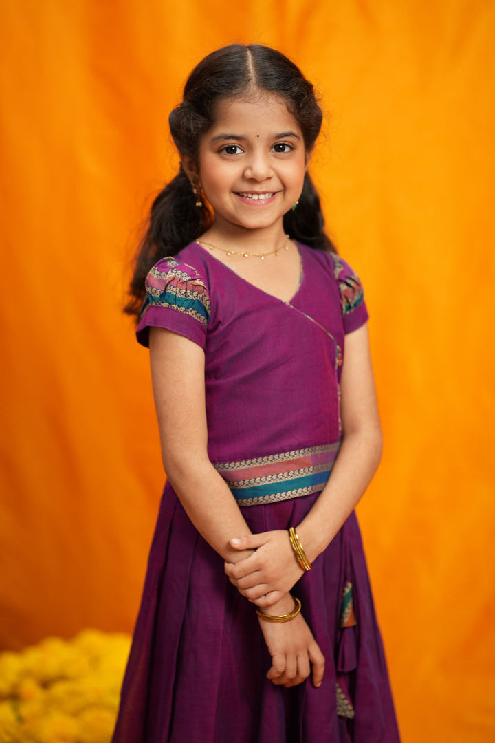 Vanika Magenta Handloom Kids Mini | Made to Order | SHOBITAM