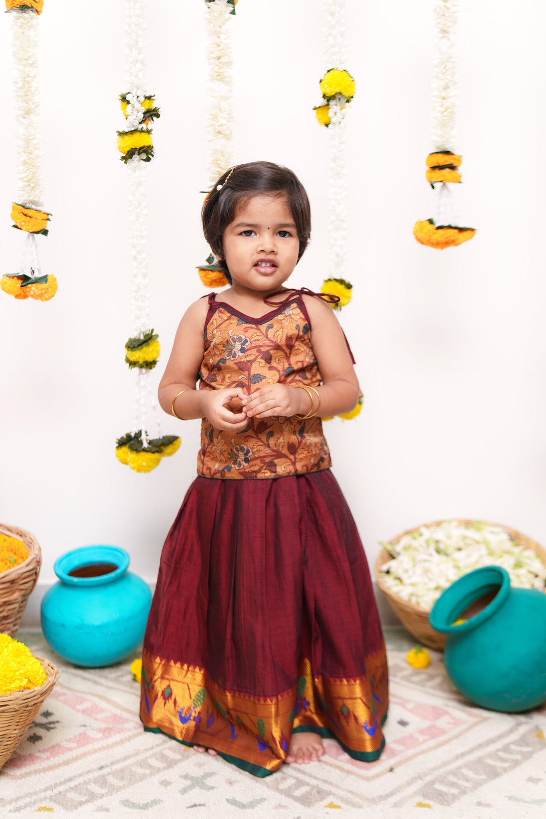 Prathana Mustard & Maroon Mini | Made To Order