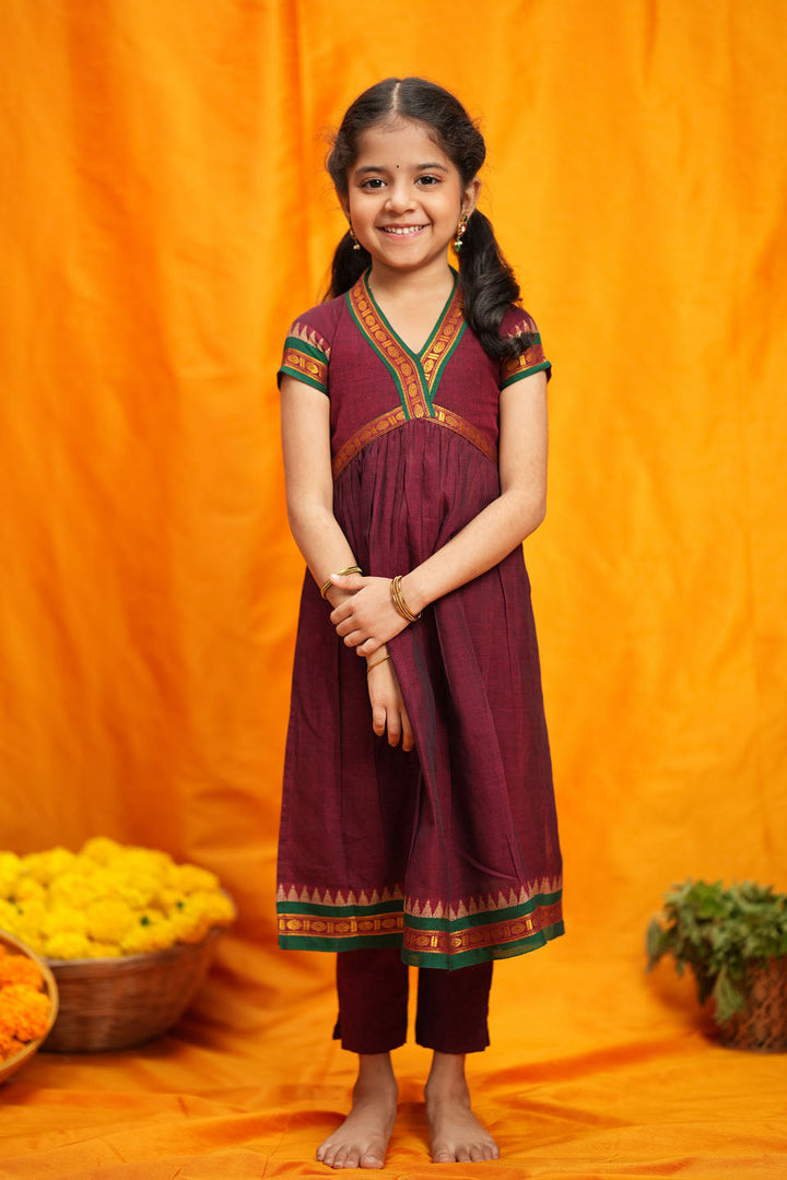 Avanti Maroon Kids Anarkali Mini | Made to Order | SHOBITAM