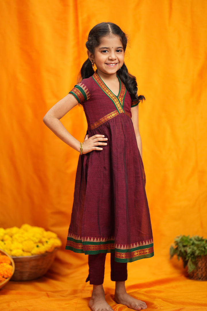 Avanti Maroon Kids Anarkali Mini | Made to Order | SHOBITAM