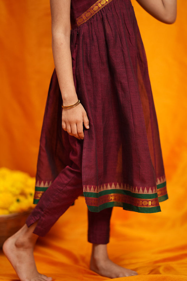 Avanti Maroon Kids Anarkali Mini | Made to Order | SHOBITAM