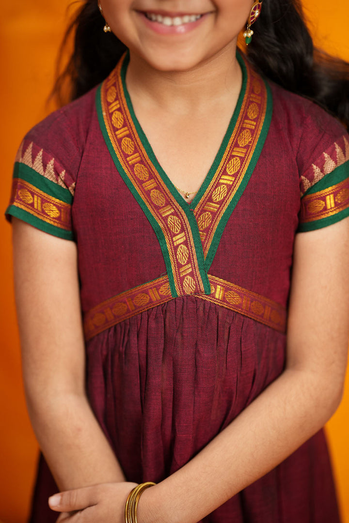 Avanti Maroon Kids Anarkali Mini | Made to Order | SHOBITAM