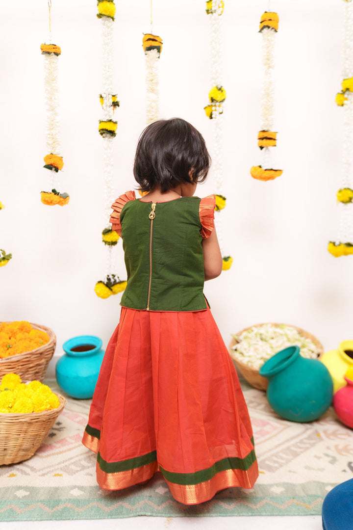 Shanmathi Orange & Green Mini | Made To Order