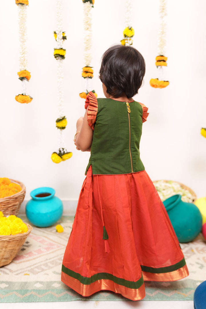 Shanmathi Orange & Green Mini | Made To Order
