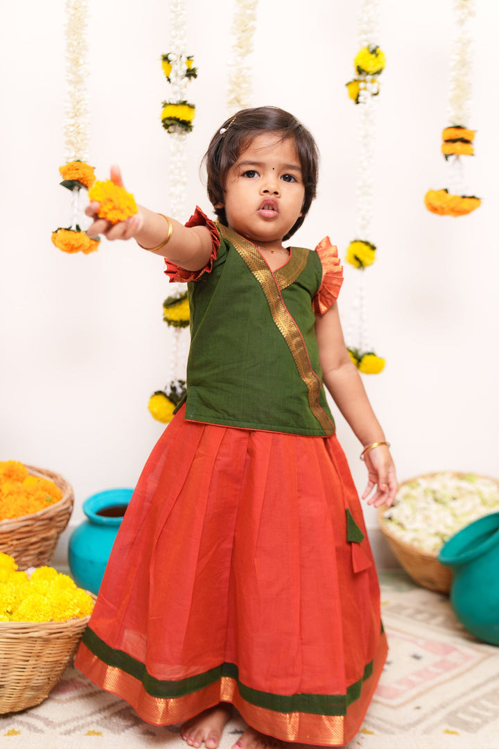 Shanmathi Orange & Green Mini | Made To Order