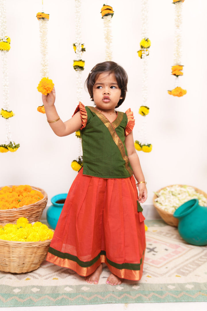 Shanmathi Orange & Green Mini | Made To Order