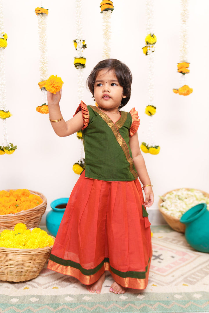 Shanmathi Orange & Green Mini | Made To Order