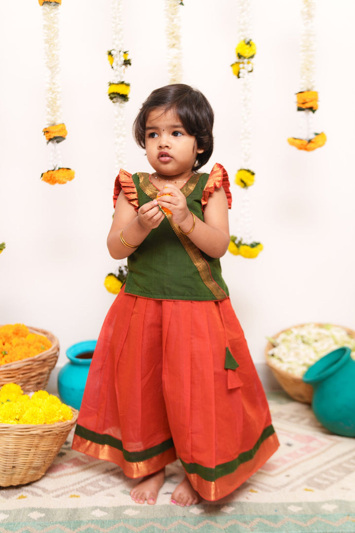 Shanmathi Orange & Green Mini | Made To Order