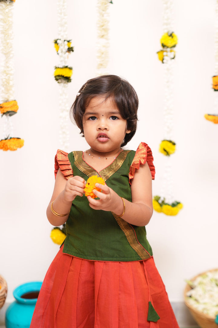 Shanmathi Orange & Green Mini | Made To Order