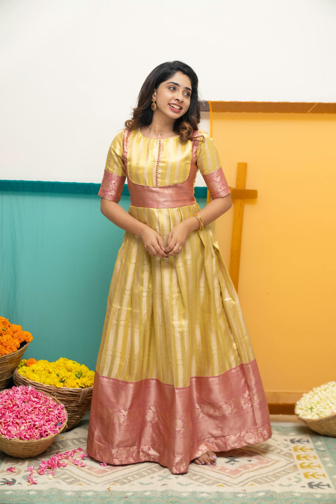 Aadhya Yellow & Pink | Made To Order