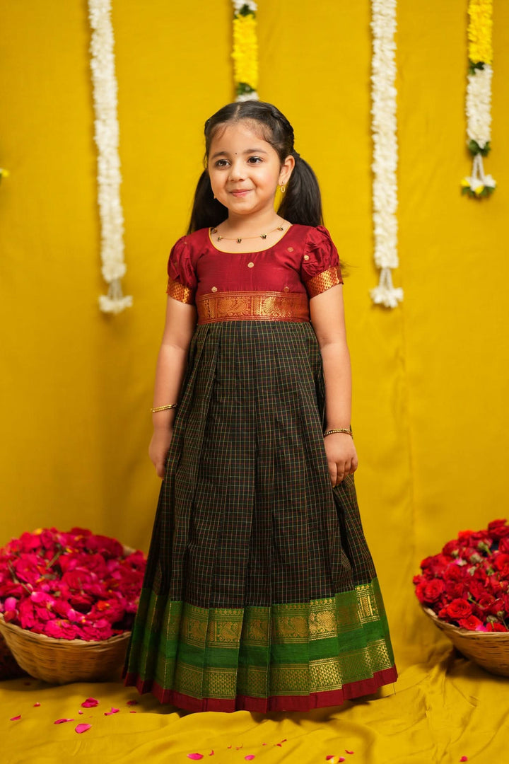Daksha Black Checks Frock Mini | SHOBITAM