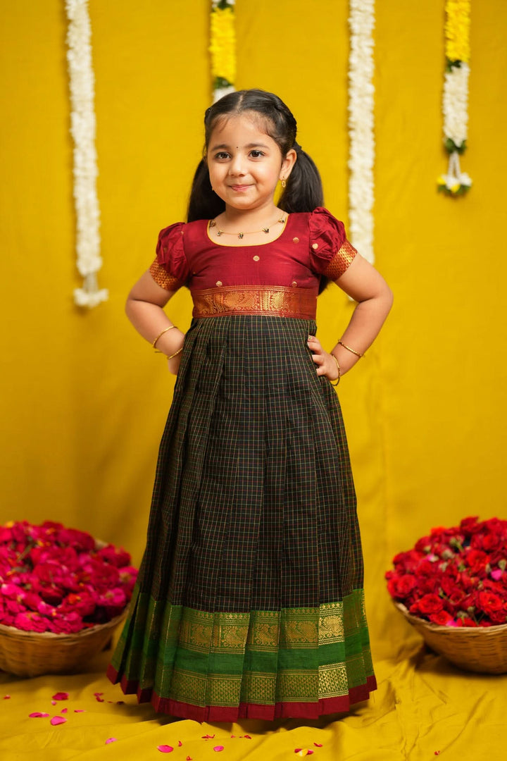 Daksha Black Checks Frock Mini | SHOBITAM