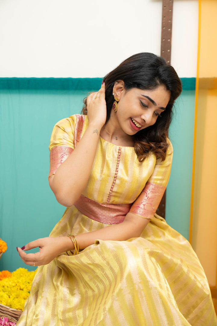 Aadhya Yellow & Pink | Made To Order