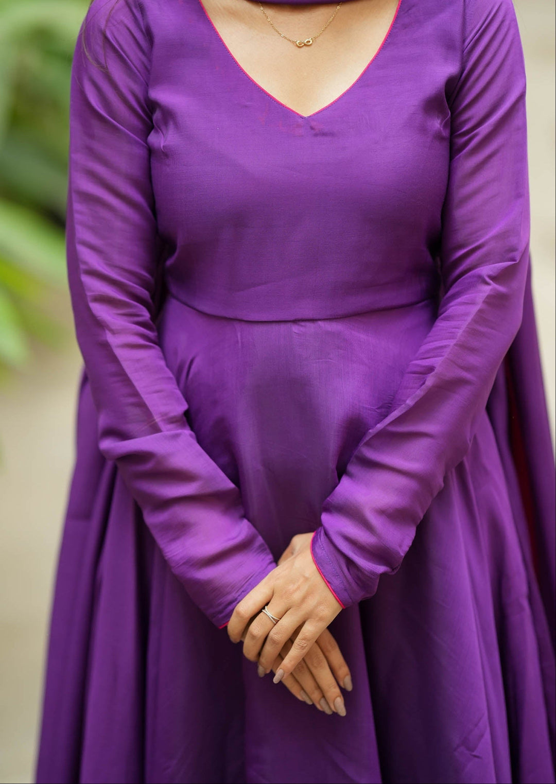 Raha Violet Anarkali Dress | Made To Order | SHOBITAM