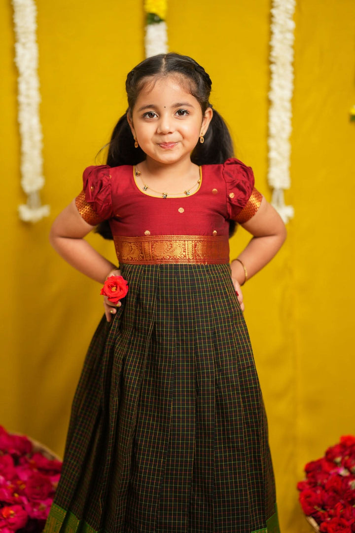 Daksha Black Checks Frock Mini | SHOBITAM