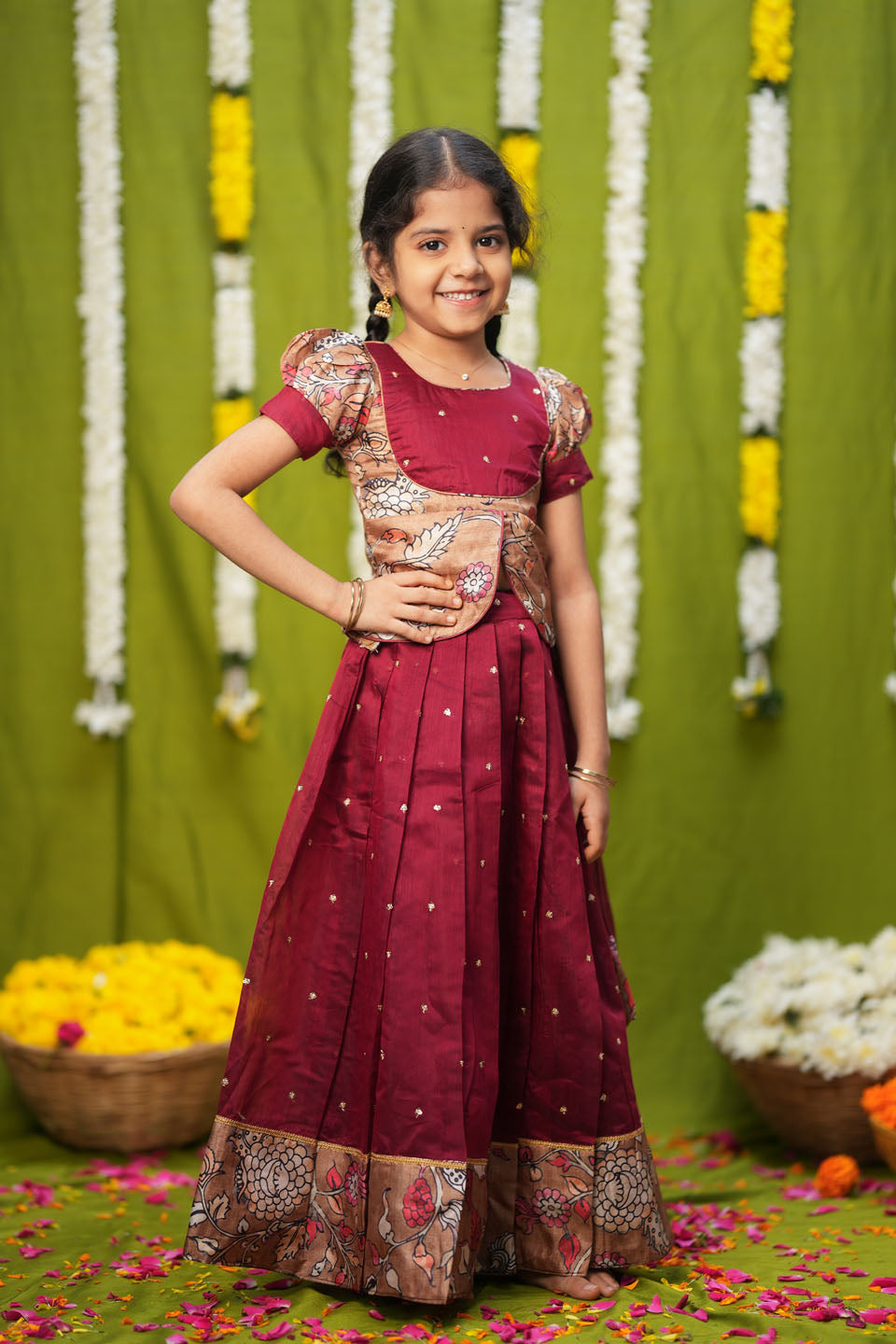 Darshini Red Peplum Top & Skirt Mini | SHOBITAM