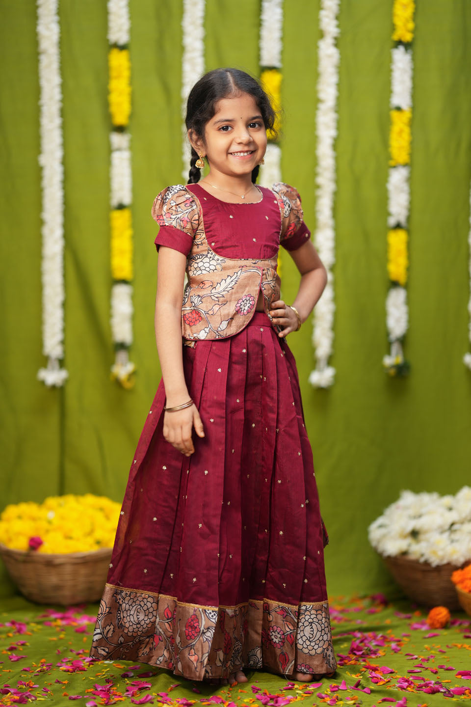 Darshini Red Peplum Top & Skirt Mini | SHOBITAM