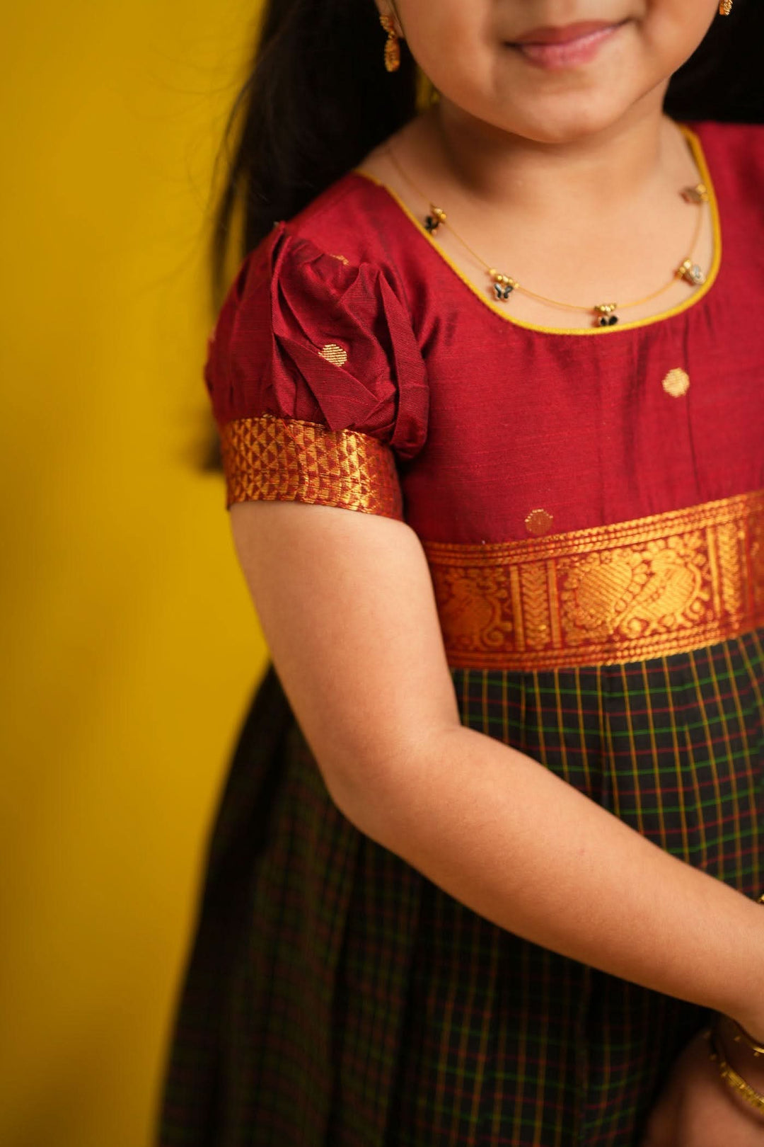 Daksha Black Checks Frock Mini | SHOBITAM