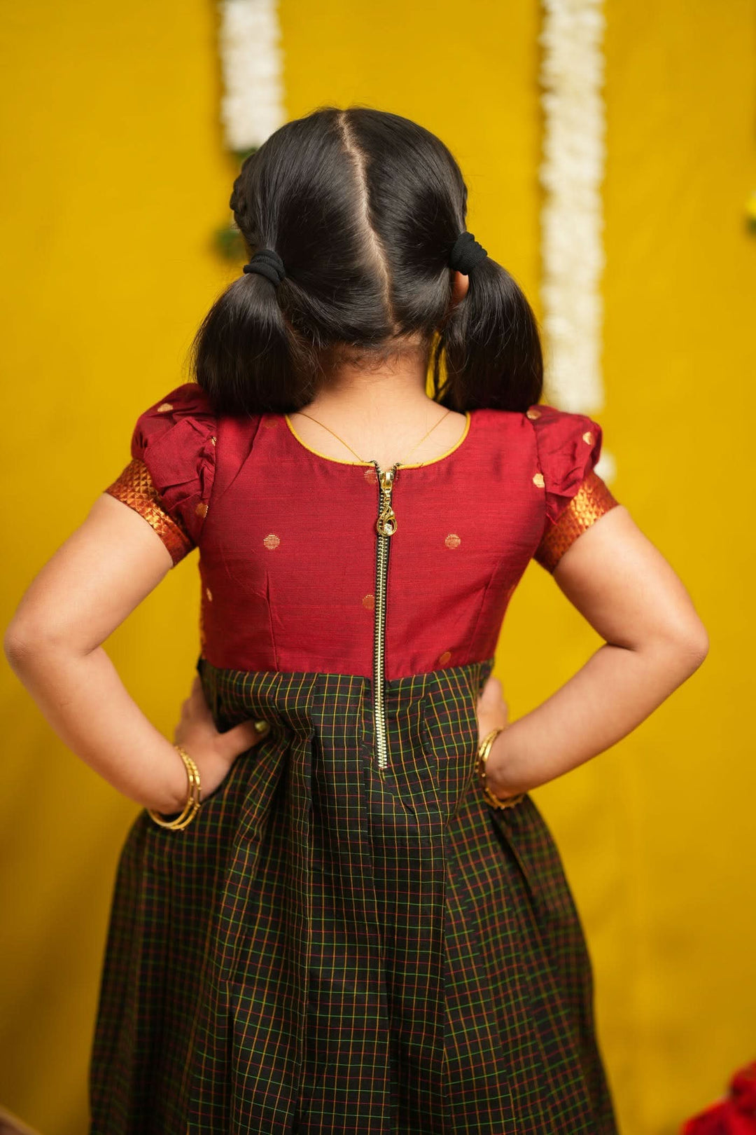Daksha Black Checks Frock Mini | SHOBITAM