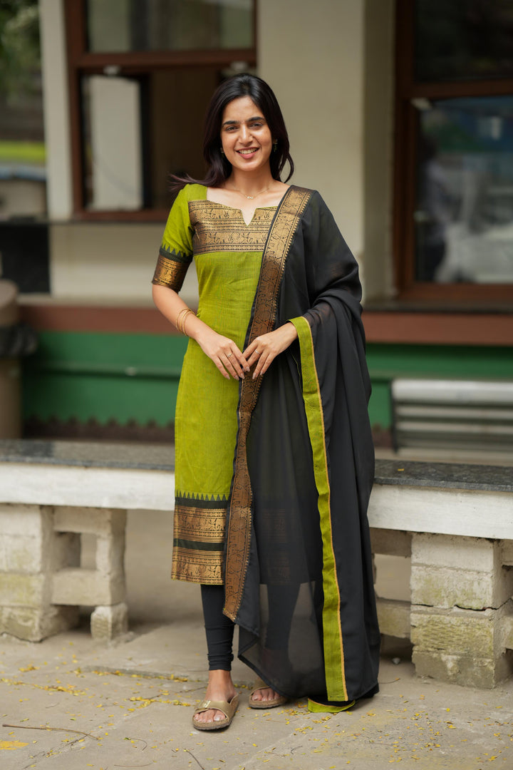 Prisha Olive Green Kurti and dupatta Set  (Set of 2)