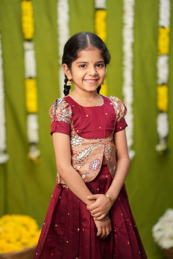 Darshini Red Peplum Top & Skirt Mini | SHOBITAM