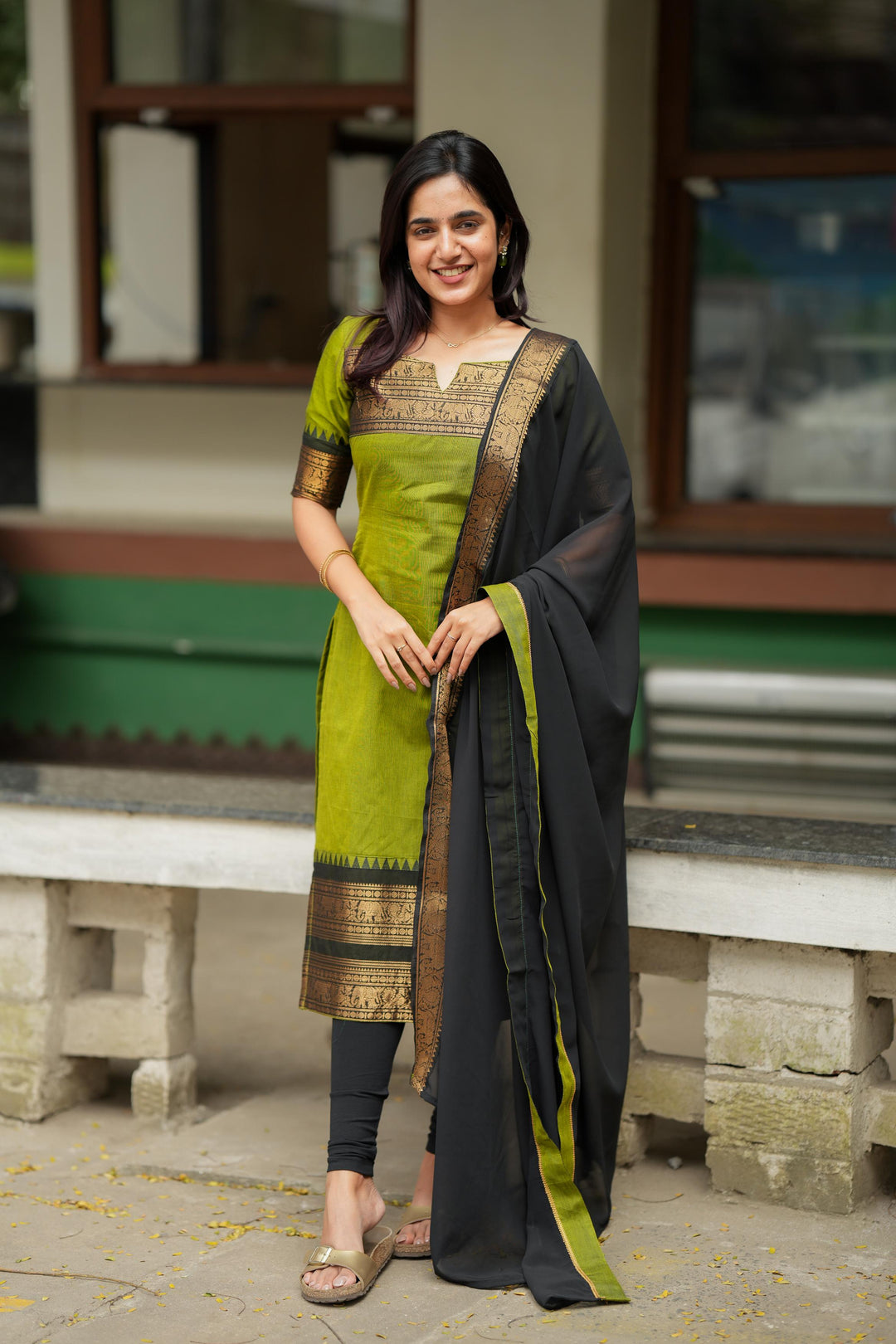 Prisha Olive Green Kurti and dupatta Set  (Set of 2)