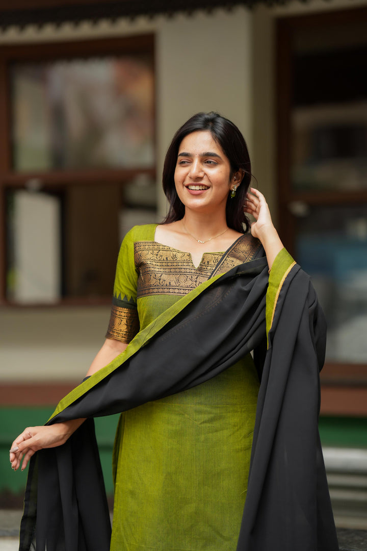 Prisha Olive Green Kurti and dupatta Set  (Set of 2)