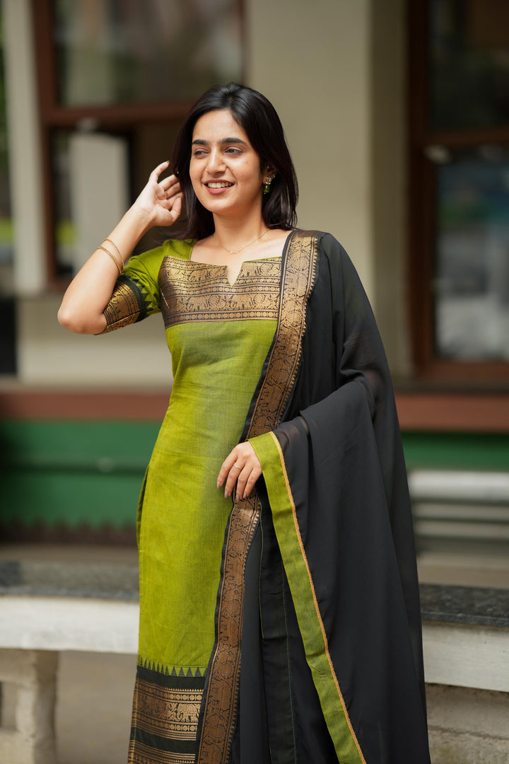 Prisha Olive Green Kurti and dupatta Set  (Set of 2)