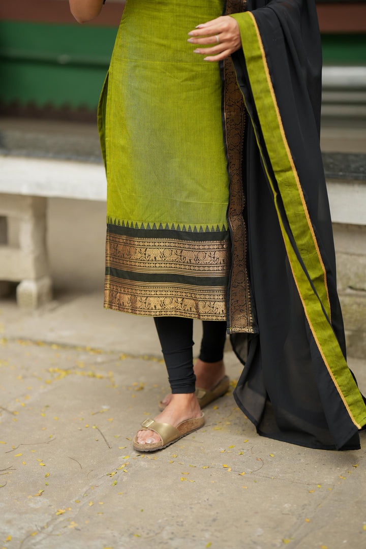 Prisha Olive Green Kurti and dupatta Set  (Set of 2)