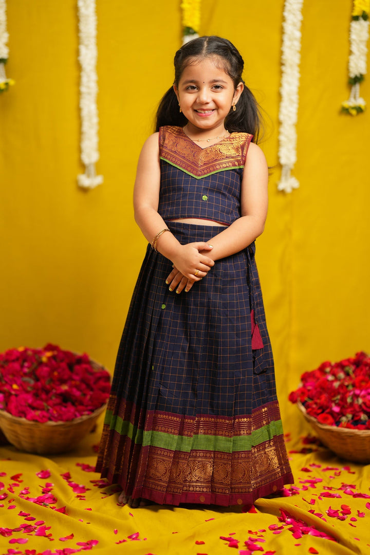 Sana Navy Blue Lehenga Mini | SHOBITAM