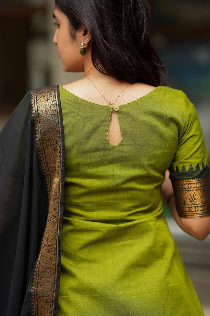 Prisha Olive Green Kurti Set (Set of 2) | SHOBITAM