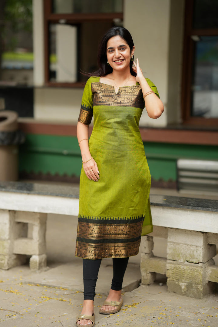 Prisha Olive Green Kurti and dupatta Set  (Set of 2)