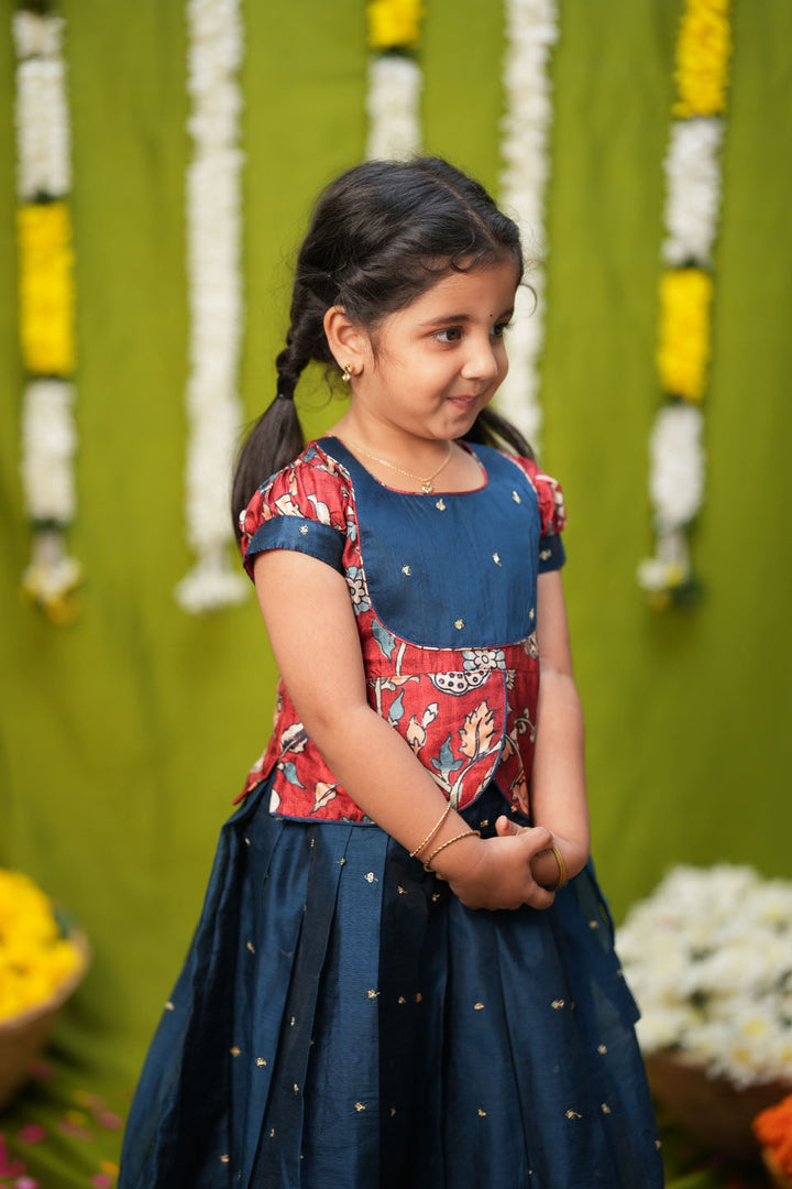 Darshini Teal Peplum Top & Skirt Mini | Made to Order | SHOBITAM