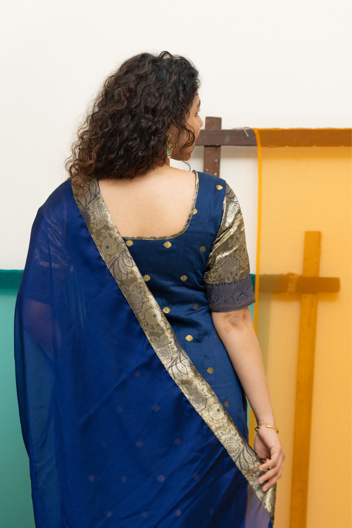 Nikitha Navy Blue Kurti with Dupatta 2 Piece Set | Shobitam Custom Gowns | Made To Order