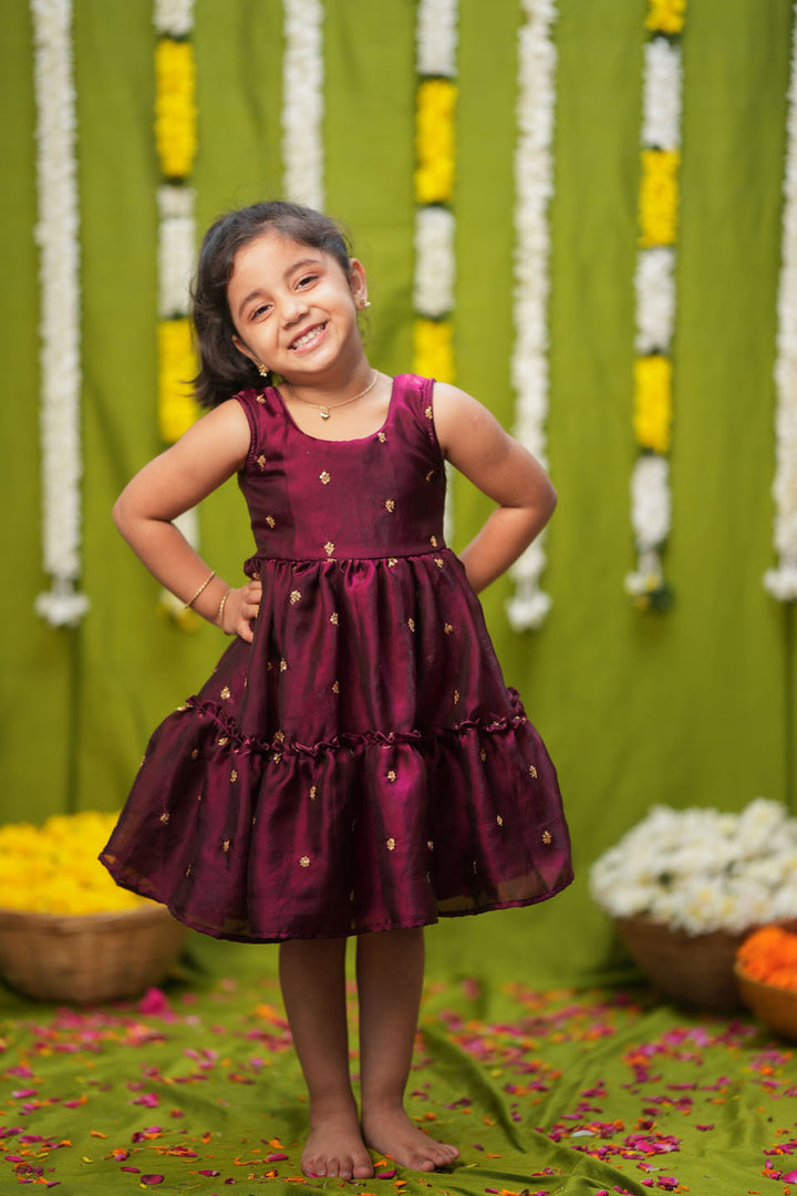 Gayathri Red Frock Mini | Made to Order | SHOBITAM