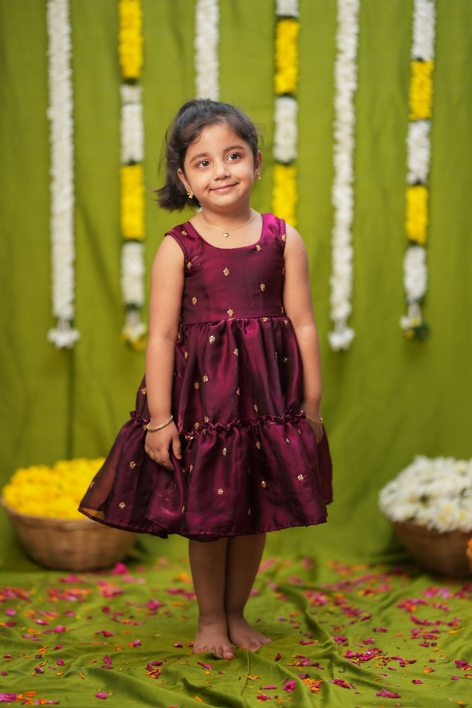 Gayathri Red Frock Mini | Made to Order | SHOBITAM