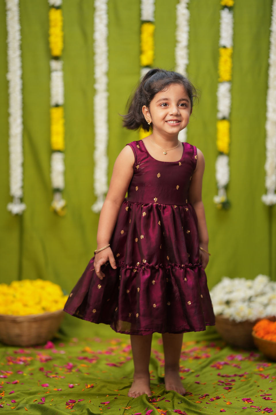 Gayathri Red Frock Mini | Made to Order | SHOBITAM
